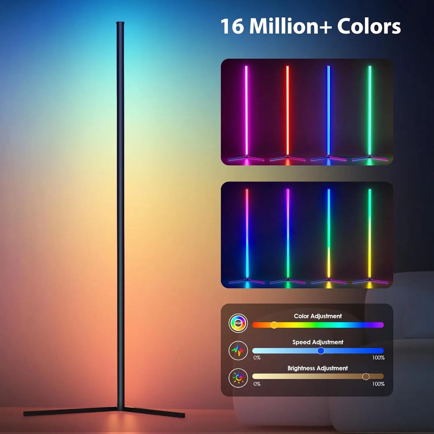 Floor Lamp with Music Sync Modern 155CM RGB Dream Color