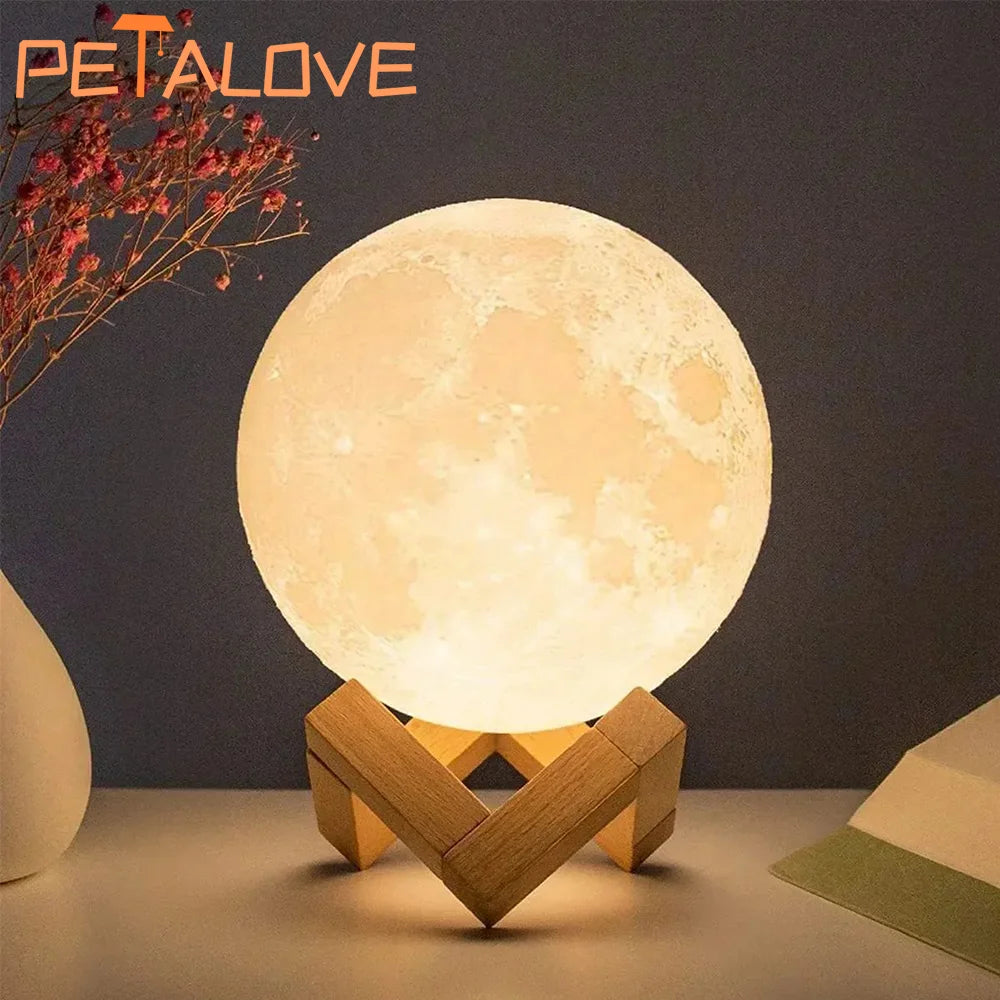 Hot Selling Moon Light Romantic Atmosphere Room Decoration Warm Soft Light Accompany Night Lamp Birthday Gift Button Cell